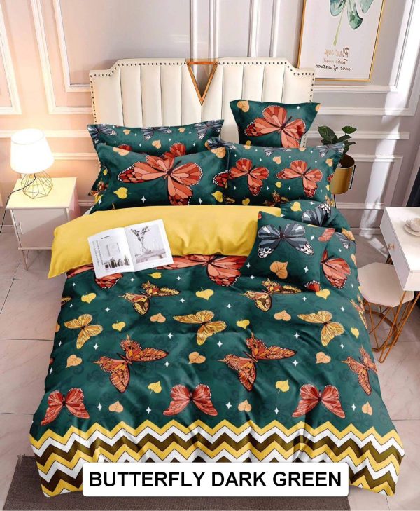 Butterfly Dark Green - 100% Premium Canadian Cotton Bedsheet