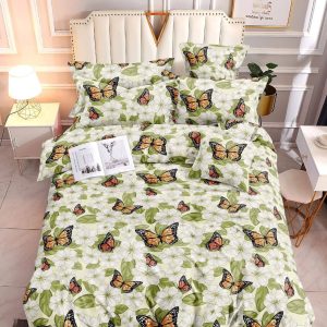 Butterfly Light Green - 100% Premium Canadian Cotton Bedsheet