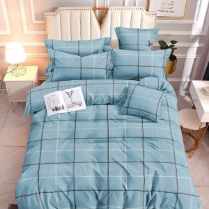 Checkered Blue - 100% Premium Canadian Cotton Bedsheet