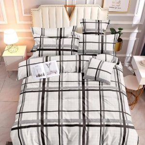 Checkered White - 100% Premium Canadian Cotton Bedsheet