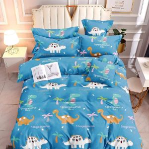 Dino Blue - 100% Premium Canadian Cotton Bedsheet