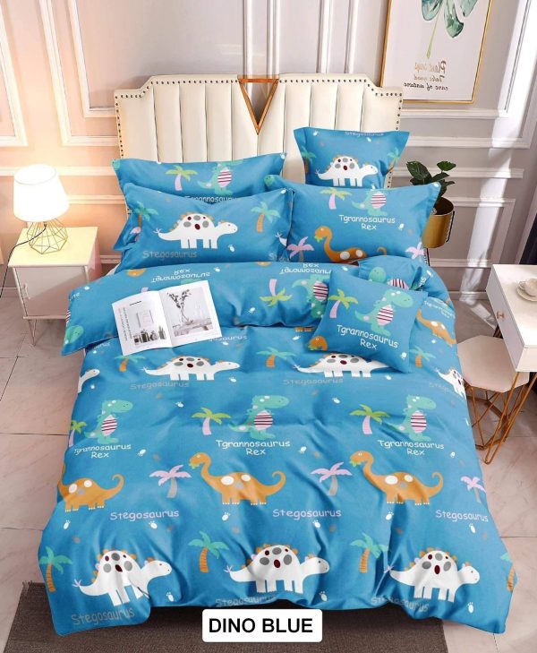 Dino Blue - 100% Premium Canadian Cotton Bedsheet