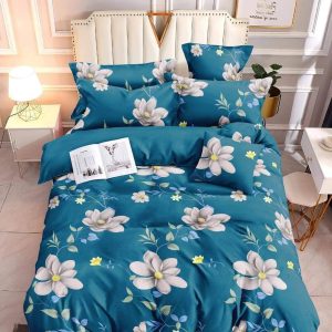 Flower Blue Green - 100% Premium Canadian Cotton Bedsheet