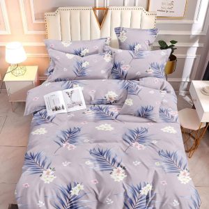 Flower Blue Purple - 100% Premium Canadian Cotton Bedsheet