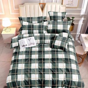 Checkered Green - 100% Premium Canadian Cotton Bedsheet