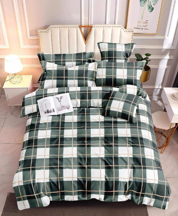 Checkered Green - 100% Premium Canadian Cotton Bedsheet