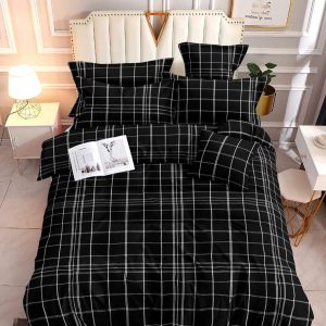 Checkered Black - 100% Premium Canadian Cotton Bedsheet