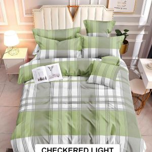 Checkered Light Green - 100% Premium Canadian Cotton Bedsheet