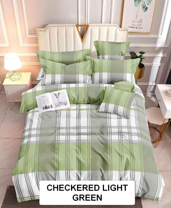 Checkered Light Green - 100% Premium Canadian Cotton Bedsheet