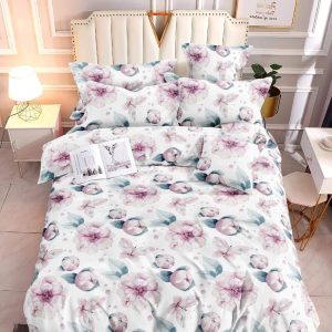 Flower Pink White - 100% Premium Canadian Cotton Bedsheet