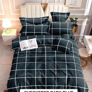 Checkered Dark Blue - 100% Premium Canadian Cotton Bedsheet