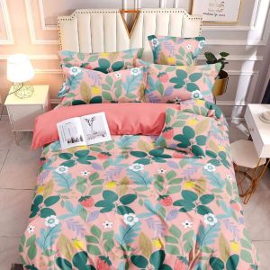 Flower Peach - 100% Premium Canadian Cotton Bedsheet