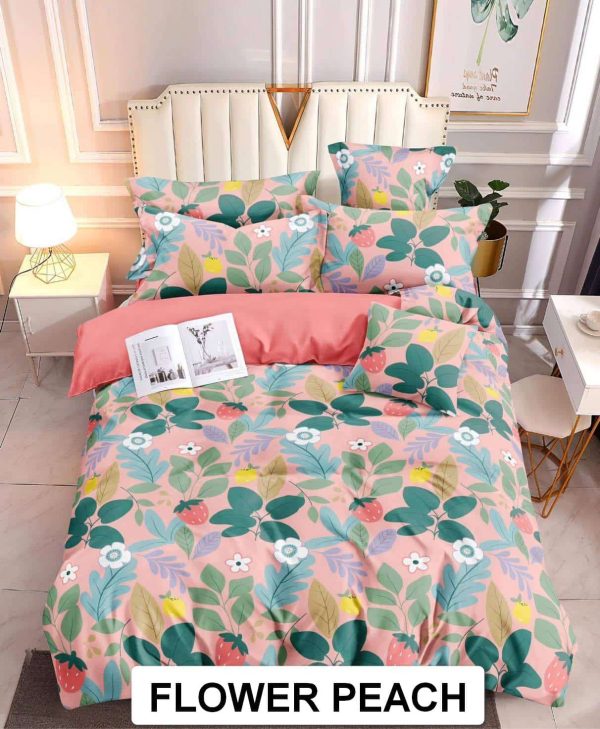 Flower Peach - 100% Premium Canadian Cotton Bedsheet