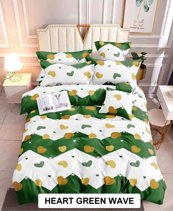 Heart Green Wave - 100% Premium Canadian Cotton Bedsheet