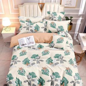 Leaf Green White - 100% Premium Canadian Cotton Bedsheet