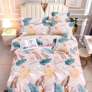 Leaf Pink - 100% Premium Canadian Cotton Bedsheet