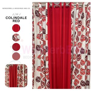 Colindale Red - 100% Elegant Cretona Katrina Curtain Set