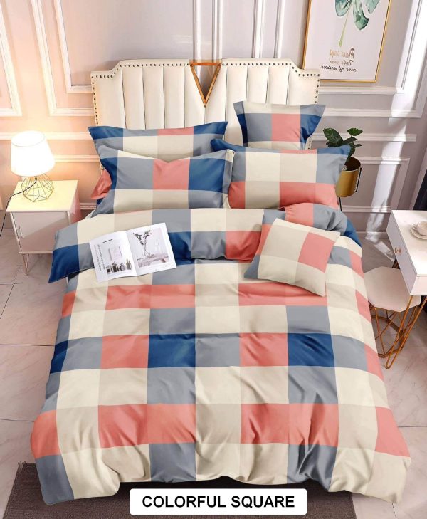 Colorful Square- 100% Premium Canadian Cotton Bedsheet