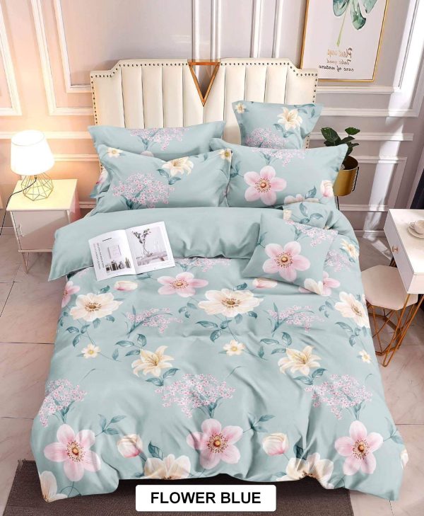 Flower Blue - 100% Premium Canadian Cotton Bedsheet