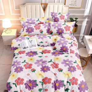 Flower Purple - 100% Premium Canadian Cotton Bedsheet