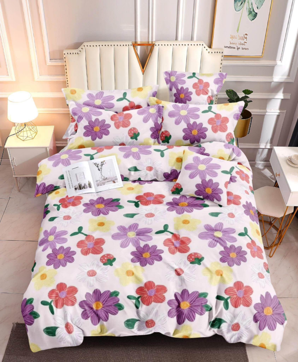 Flower Purple - 100% Premium Canadian Cotton Bedsheet