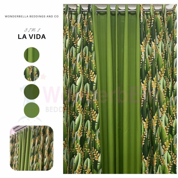 La Vida - 100% Elegant Cretona Katrina Curtain Set