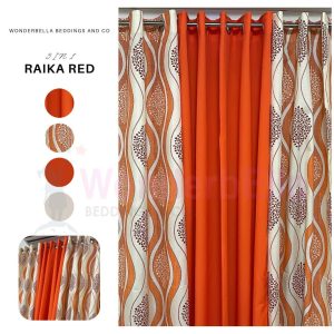 Raika Orange - 100% Elegant Cretona Katrina Curtain Set