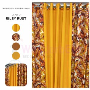 Riley Rust - 100% Elegant Cretona Katrina Curtain Set