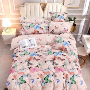 Peach Butterfly - 100% Premium Canadian Cotton Bedsheet