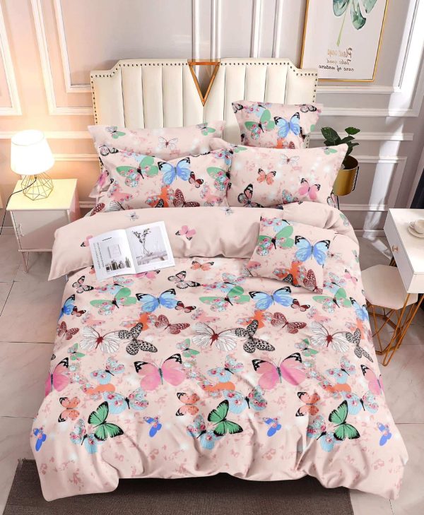 Peach Butterfly - 100% Premium Canadian Cotton Bedsheet