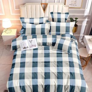 Square Blue- 100% Premium Canadian Cotton Bedsheet