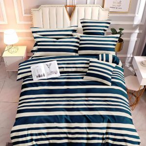 Stripe Dark Blue - 100% Premium Canadian Cotton Bedsheet