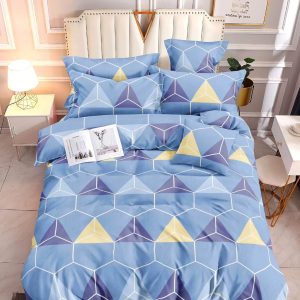 Triangle Blue - 100% Premium Canadian Cotton Bedsheet