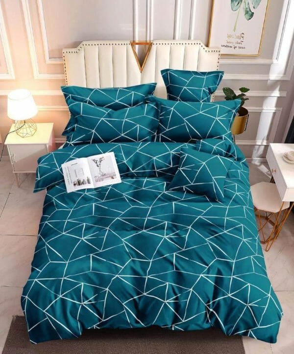 Abstract Blue Green - 100% Premium Canadian Cotton Bedsheet