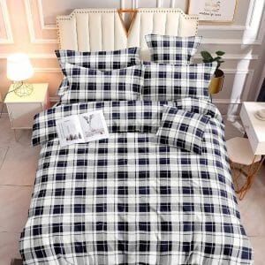 Checkered White- 100% Premium Canadian Cotton Bedsheet