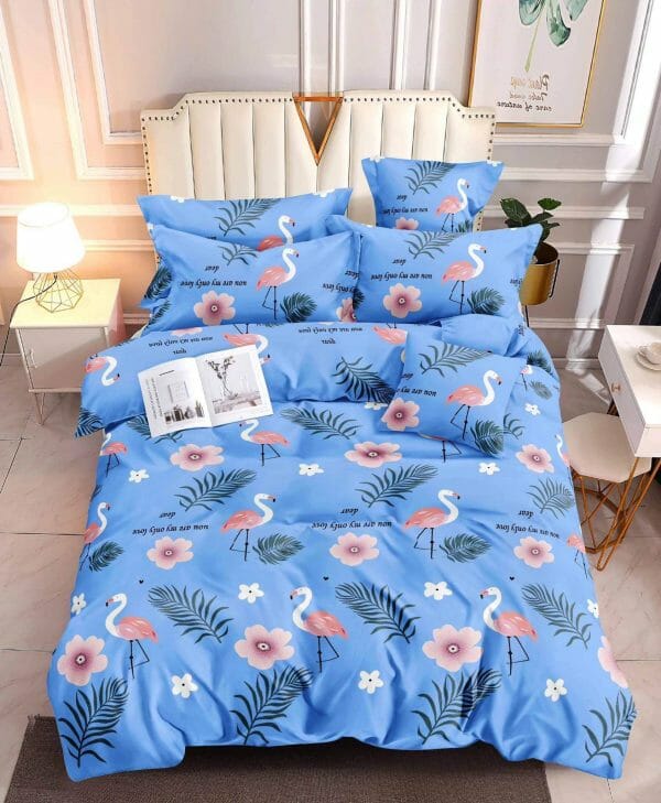 Flamingo Blue - 100% Premium Canadian Cotton Bedsheet