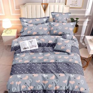 Heart gray - 100% Premium Canadian Cotton Bedsheet