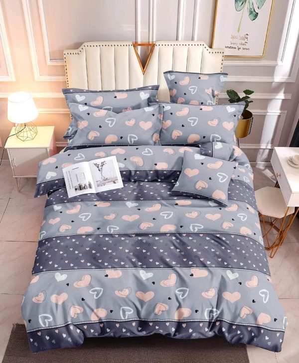 Heart gray - 100% Premium Canadian Cotton Bedsheet