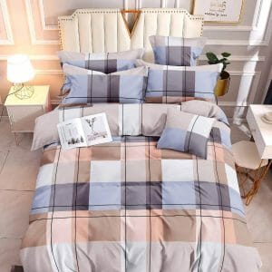 Plaid Blue Brown - 100% Premium Canadian Cotton Bedsheet