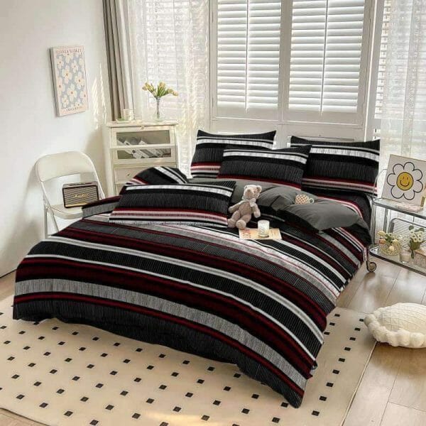 Black Red Line - 100% Premium Canadian Cotton Bedsheet