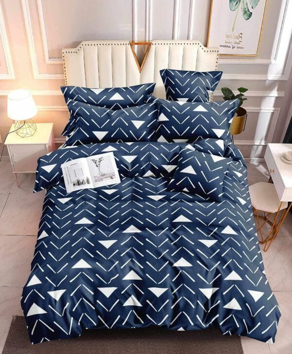 Triangle Dark Blue - 100% Premium Canadian Cotton Bedsheet