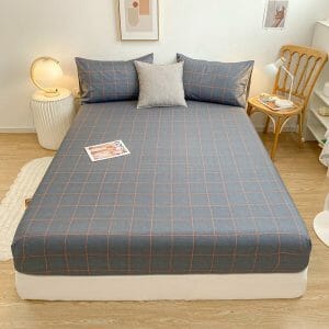 Checkered Blue 1 - 100% Premium Canadian Cotton Bedsheet