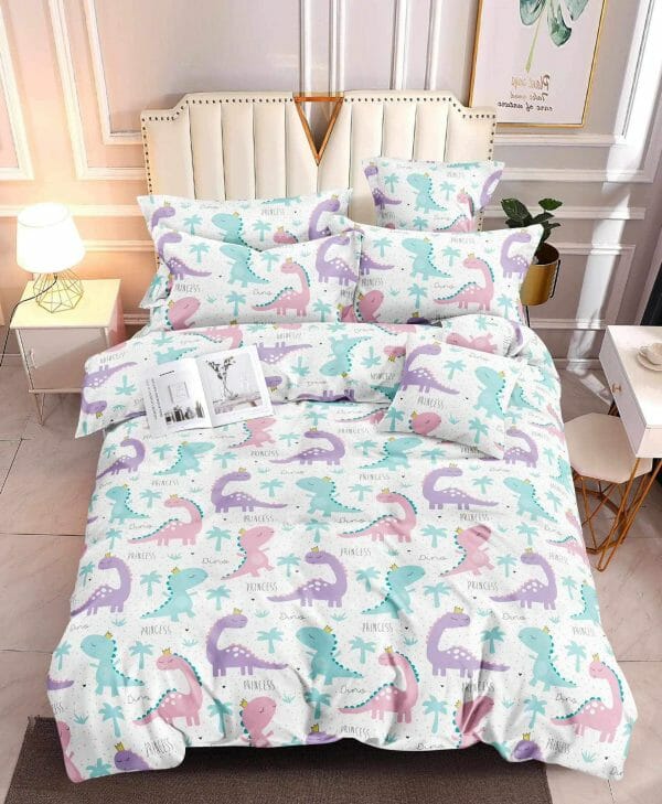 Dino Pastel - 100% Premium Canadian Cotton Bedsheet