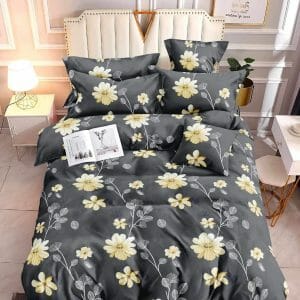 Flower Black - 100% Premium Canadian Cotton Bedsheet