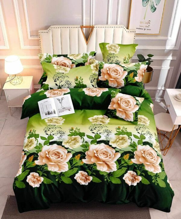 Rose Green - 100% Premium Canadian Cotton Bedsheet