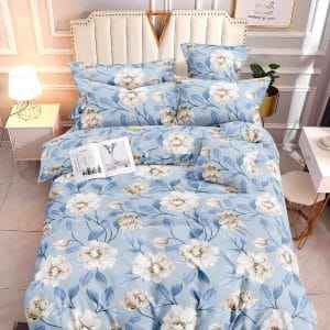 Blue Blooms- 100% Premium Canadian Cotton Bedsheet