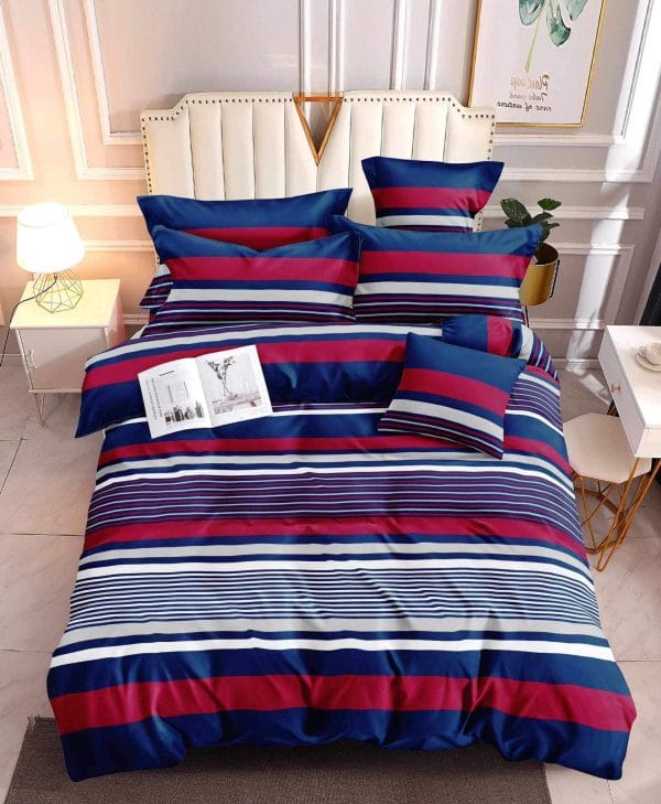 Navy Stripe- 100% Premium Canadian Cotton Bedsheet