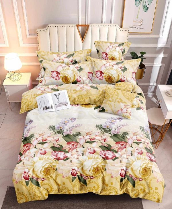 Golden Bloom- 100% Premium Canadian Cotton Bedsheet