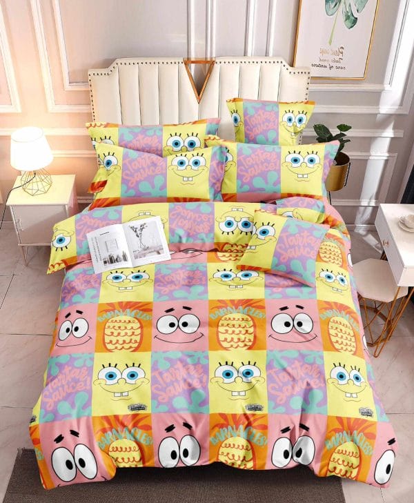 Spongebob Yellow- 100% Premium Canadian Cotton Bedsheet