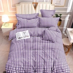 Violet Checkmate- 100% Premium Canadian Cotton Bedsheet